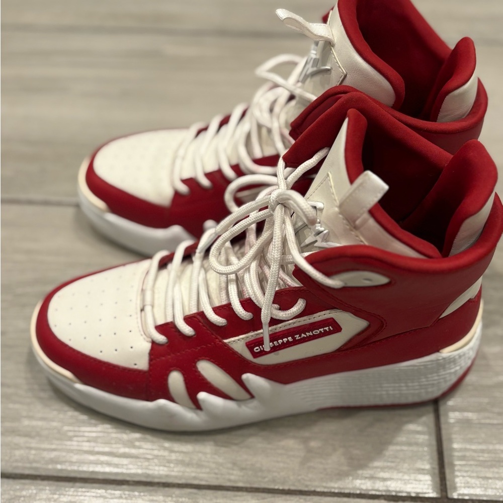 Giuseppe Zanotti Red and White High-Tops